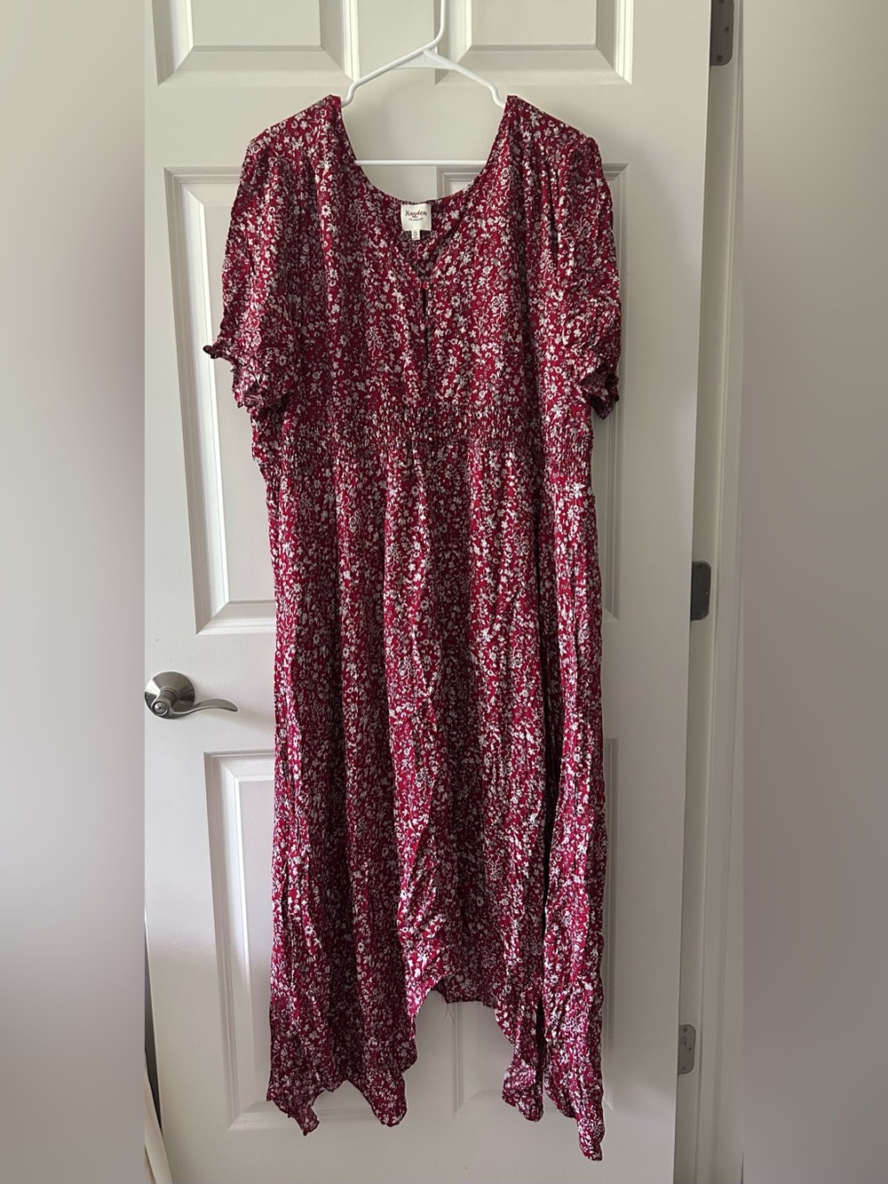 Hayden LA Red Floral Button-Front Maxi Dress